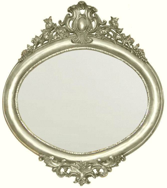 AF024S Wall décor art mirror silver classic ornate rectangular vertical